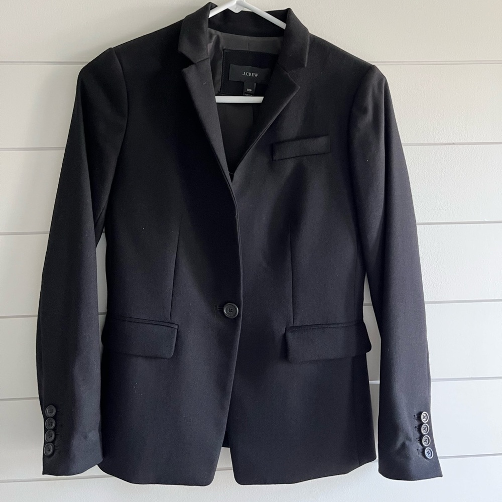 J. Crew Classic Black Suit Jacket-wool 00P